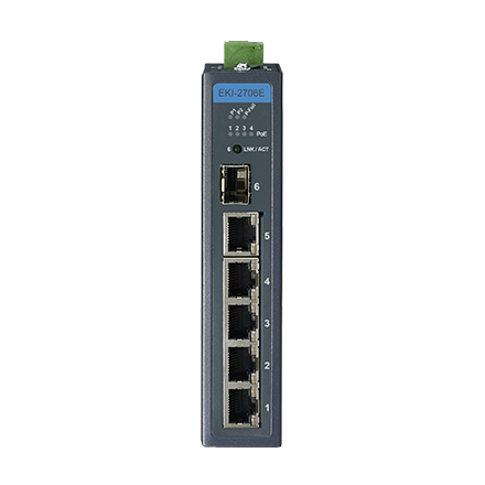 4FE+1GE+1G SFP Unmanaged Industrial PoE Switch